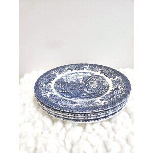 Merri Olde England 8 inch Plates Set of Four British Anchor Hostess Tableware